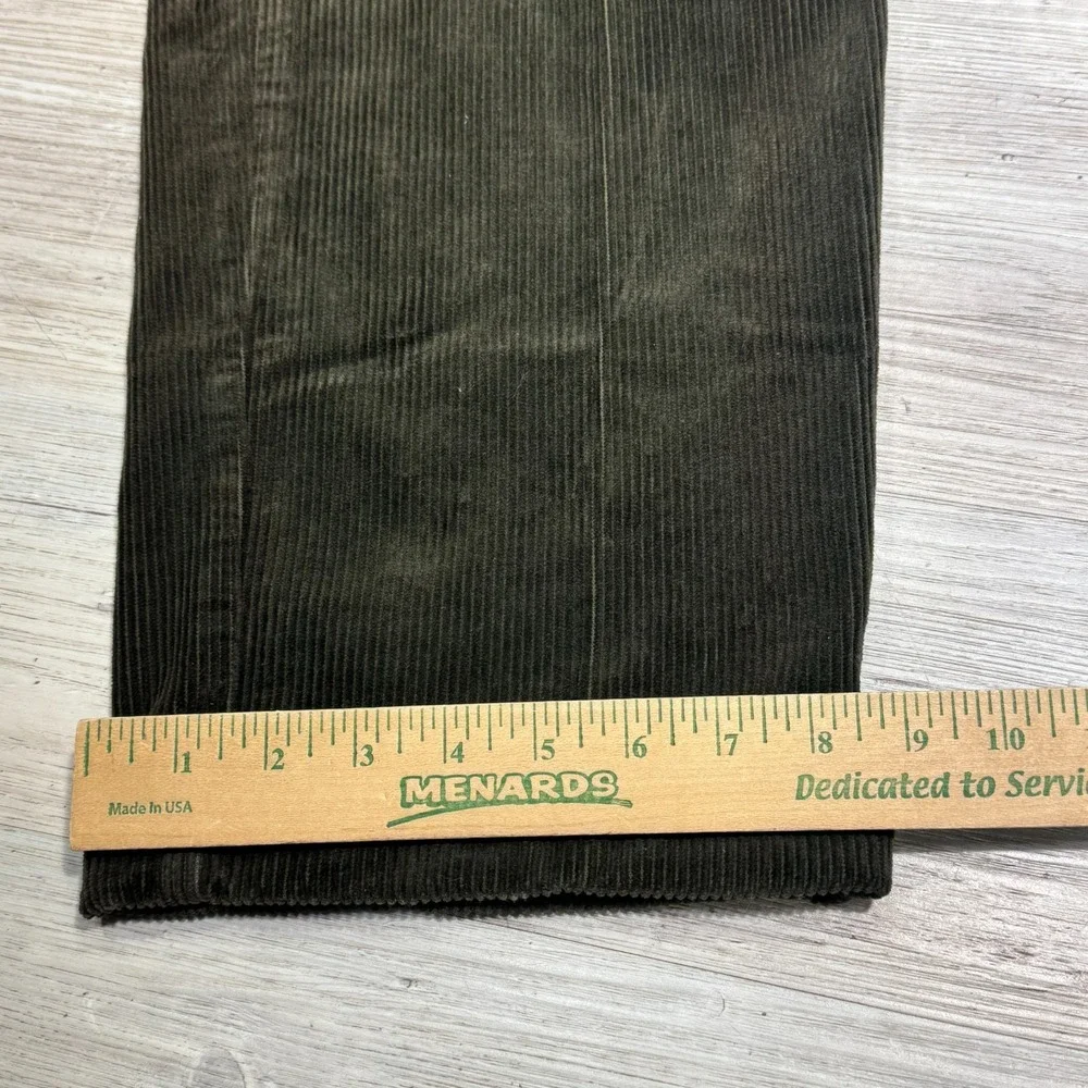 Banana Republic Smithfield Corduroy Pants Sz 38L Pleated Cuffed Hem Olive Baggy